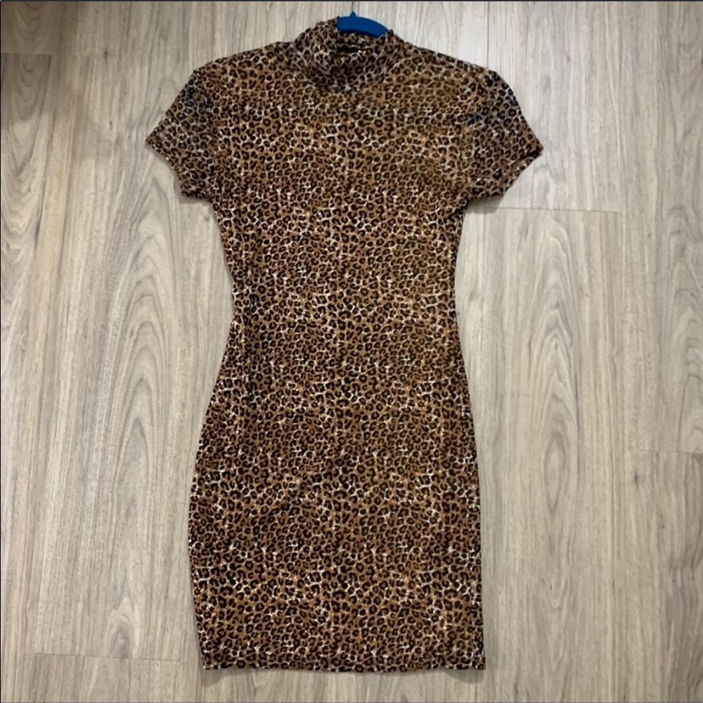 Reposh never wore NBD stretchy leopard dress sz XS
